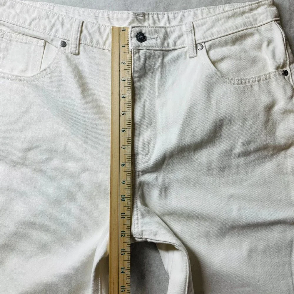 Pink Victoria's Secret Womens White High Rise Neutral Wide Leg Jeans Size 14 - Picture 9 of 12